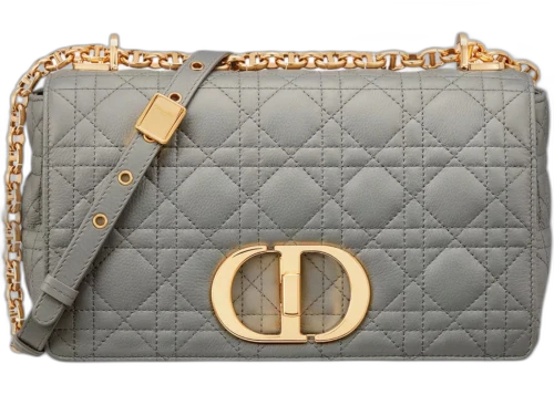 Dior Medium Caro Bag Stone Gray