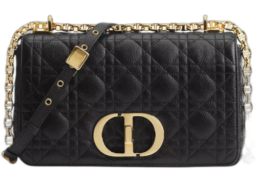 Dior Medium Caro Supple Cannage Calfskin Bag Black