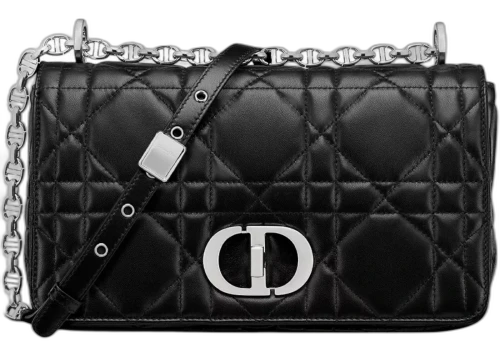 Dior Medium Caro Soft Bag Black/Silver