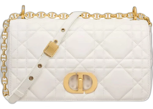 Dior Medium Soft Caro Macrocannage Lambskin Bag Latte