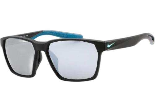 Nike Maverick Rectangular Sunglasses Matte Black Grey Silver Flash (MAVERICK-S-DJ0790-010-55)
