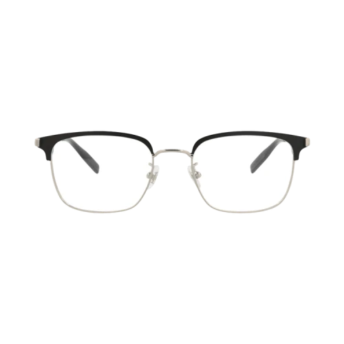 Montblanc Square-Frame Metal Optical Frames 'Silver Silver Transparent'