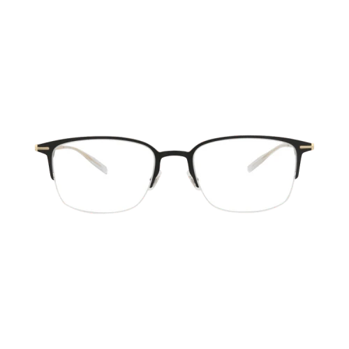 Montblanc Square-Frame Alluminium Optical Frames 'Black Gold Transparent'