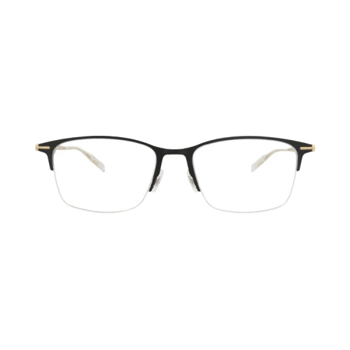 Montblanc Square-Frame Alluminium Optical Frames 'Black Gold Transparent'