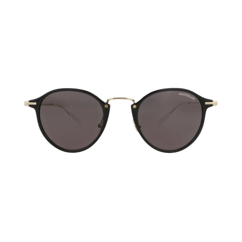 Montblanc Round-Frame Injection Sunglasses 'Black Gold Grey'