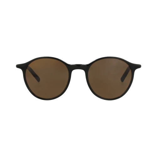 Montblanc Round-Frame Recycled Injected Acetate Sunglasses 'Black Black Brown'