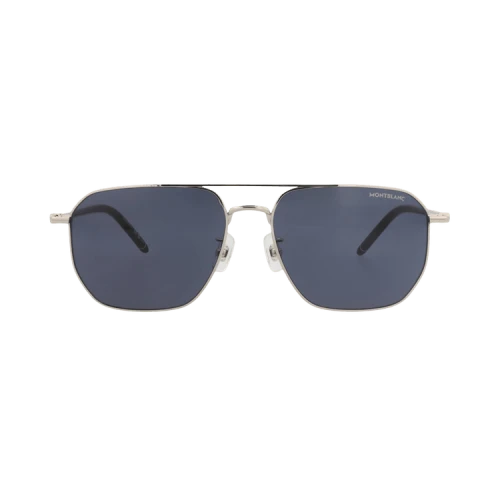Montblanc Aviator-Frame Metal Sunglasses 'Silver Black Blue'