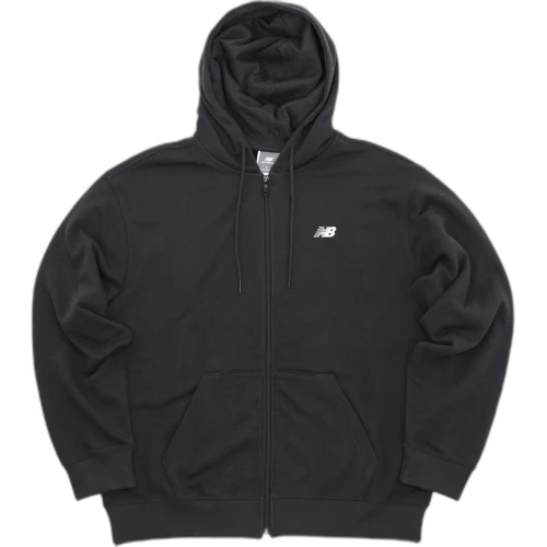 New Balance Logo Printed Zipped Drawstring Hoodie