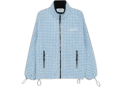 Miu Women's Pile Vichy Blouson Bianco/Cielo