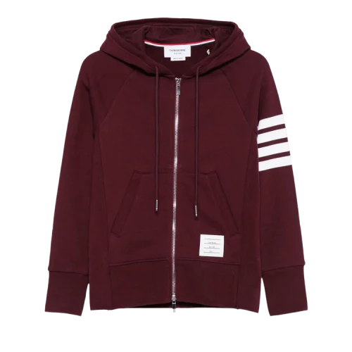 Thom Browne 4 Bar Classic Loopback Full Zip Hoodie 'Burgundy'