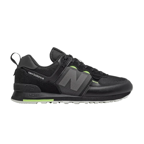 New Balance 574 Black Bleached Lime Glow