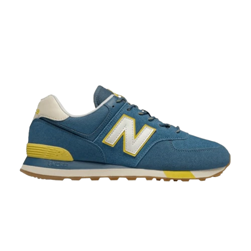 New Balance 574 Dark Blue Sulphur Yellow Gum