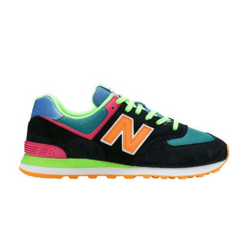New Balance 574 Black Lime Multi