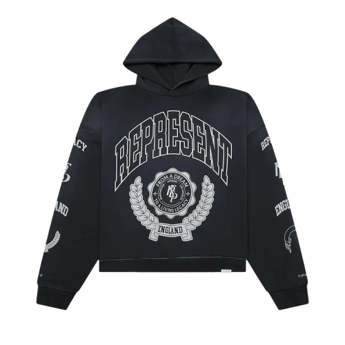 Represent Clo Legacy Crest Hoodie 'Stained Black'
