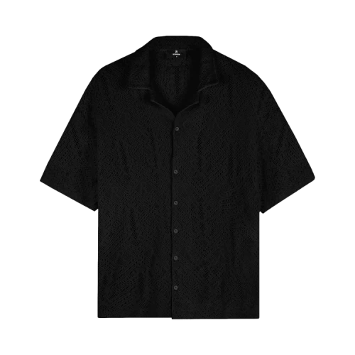Represent Clo All Over Crochet Shirt 'Jet Black'