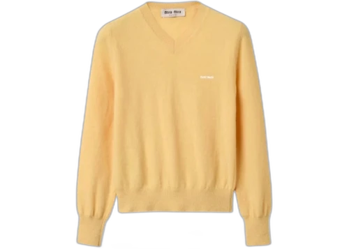Miu Women's Wool Washed F.12 Scollo Sweater Crema