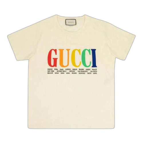 Gucci Rainbow Cities Cotton T-Shirt 'White'