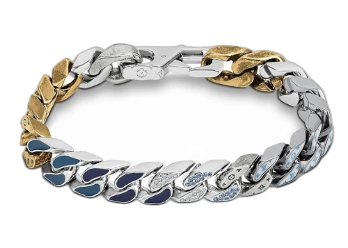 Louis Vuitton Chain Links Patches Bracelet Blue Multicolor