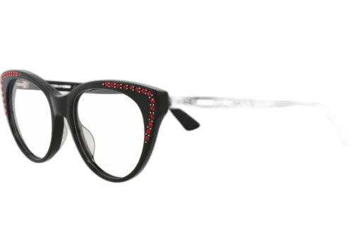McQ Alexander McQueen Cat Eye Optical Frames Black Black Transparent (MQ0153O-30006023-001)