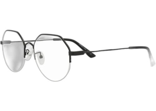 McQ Alexander McQueen Round Oval Optical Frames Black Black Transparent (MQ0216OA-30007538-001)