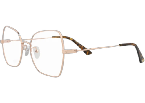 McQ Alexander McQueen Square Rectangle Optical Frames Gold Gold Transparent (MQ0228OA-30007846-002)