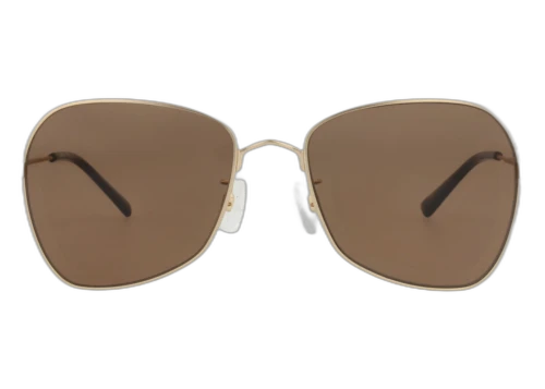 Alexander McQueen Square-Frame Metal CV Sunglasses Gold Gold Brown (MQ0289O-30009184-002S)