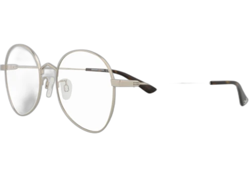 McQ Alexander McQueen Round Oval Optical Frames Silver Silver Transparent (MQ0290O-30009188-003)