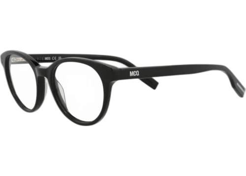 McQ Alexander McQueen Round Oval Optical Frames Black Black Transparent (MQ0308O-30010809-001)