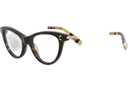 McQ Alexander McQueen Cat Eye Optical Frames Havana Gold Transparent (MQ0356O-30012644-006)