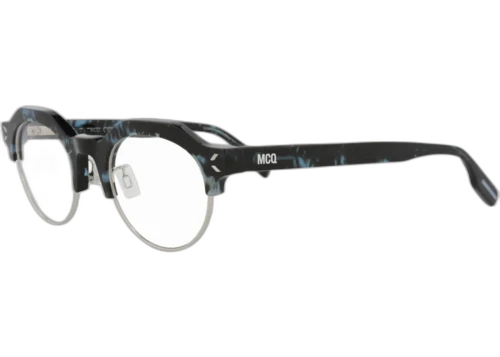 McQ Alexander McQueen Round Oval Optical Frames Havana Havana Transparent (MQ0372O-30013584-003)