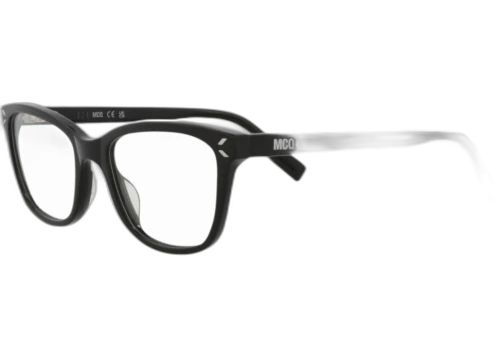 McQ Alexander McQueen Square Rectangle Optical Frames Black Black Transparent (MQ0380O-30013664-001)