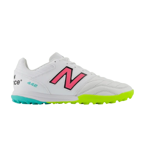 New Balance 442 Pro TF v2 White Hi-Lite Neon Pink