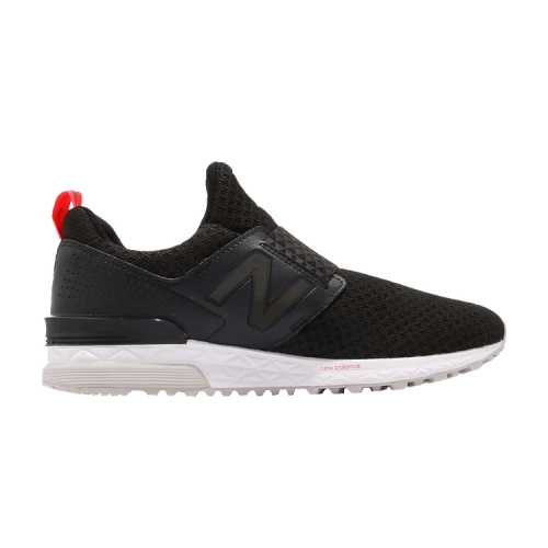 New Balance 574 Black White Red Tab