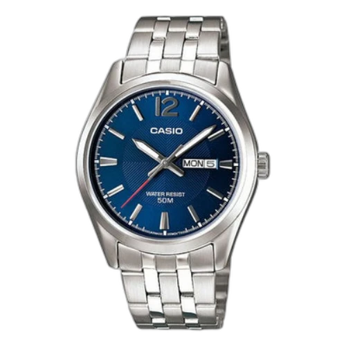 CASIO Quartz Movement Stainless Steel Strap Waterproof Quartz Watch Blue Mens