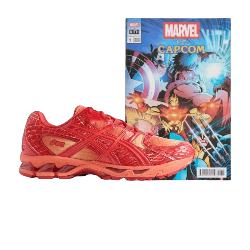 Marvel vs. Capcom x Kith x ASICS Gel Nimbus 10.1 'Double Box - Iron Man vs. Mega Man' With Comic Book