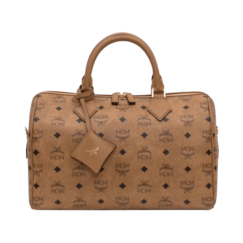 MCM Ella Vi Medium Boston Bag 'Cognac'
