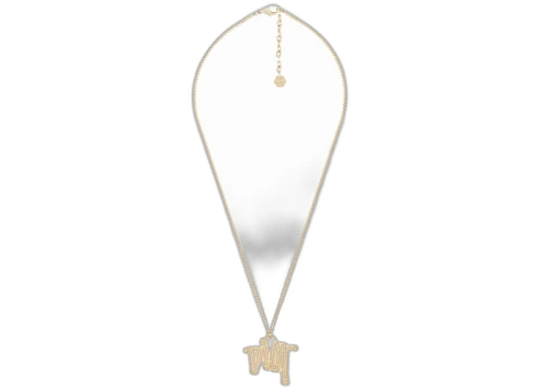 Dior And Shawn Pendant Necklace Gold-Tone Brass with Crystals