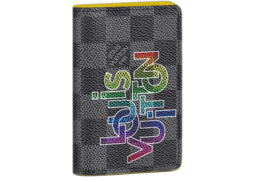Louis Vuitton Pocket Organizer Damier Graphite Link Yellow Lining