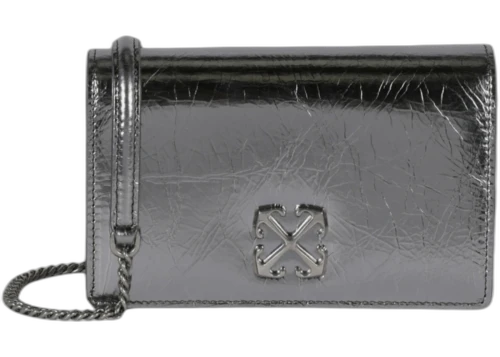 OFF-WHITE Jitney 0.5 Laminated Shoulder Bag Silver