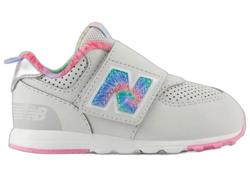 New Balance 574 Hook and Loop Grey Matter Signal Pink Tie-Dye (TD)