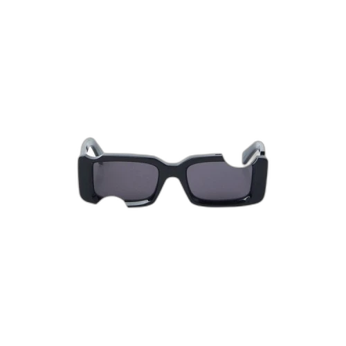 OFF-WHITE Cady Cut-Out Rectangular Frame Sunglasses Black/White/Grey (SS22) (OERI006C99PLA0011007)
