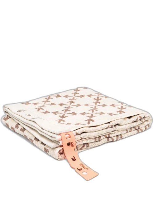 OFF-WHITE Arrow Pattern Shower Towel Beige/Ivory