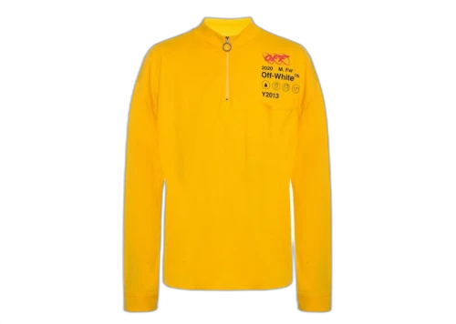 OFF-WHITE Industrial Y013 Zip Mock Neck Tee Yellow