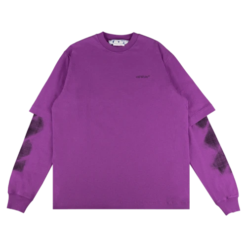 OFF-WHITE Double Layer Arrow L/S T-shirt Purple/Black