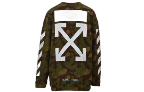 OFF-WHITE Arrow L/S T-Shirt Green Camo White