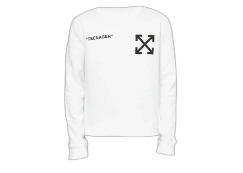 OFF-WHITE Flamed Bart Slim Crewneck White