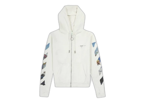 OFF-WHITE Edouard Manet Floating Studio Arrows Zip Up Hoodie White/Multi