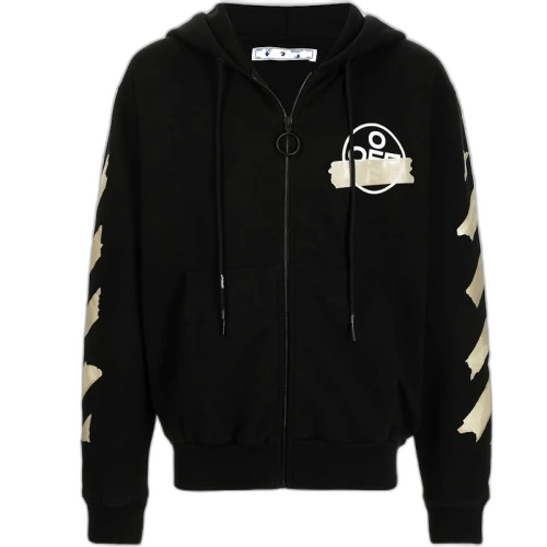 OFF-WHITE Arrows Zip Up Hoodie Black