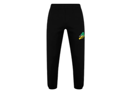 OFF-WHITE Brush Arrow Slim Shorten Sweatpants Black/Multicolor