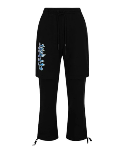 OFF-WHITE Blue 90's Liquid Double Sweatpants Black